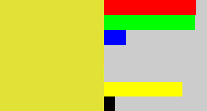 Hex color #e2e136 - sickly yellow
