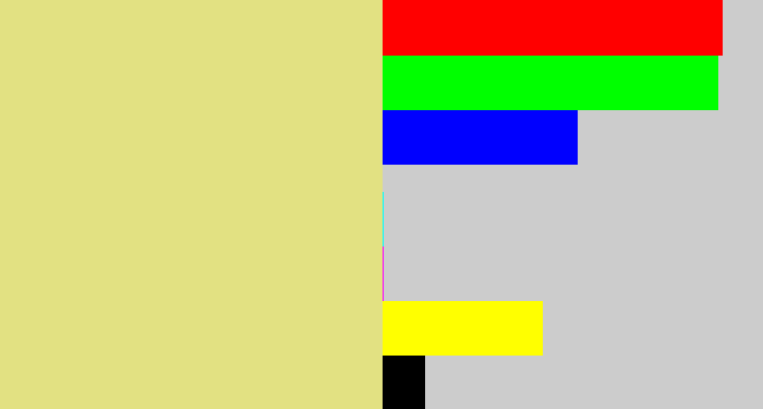 Hex color #e2e182 - sandy