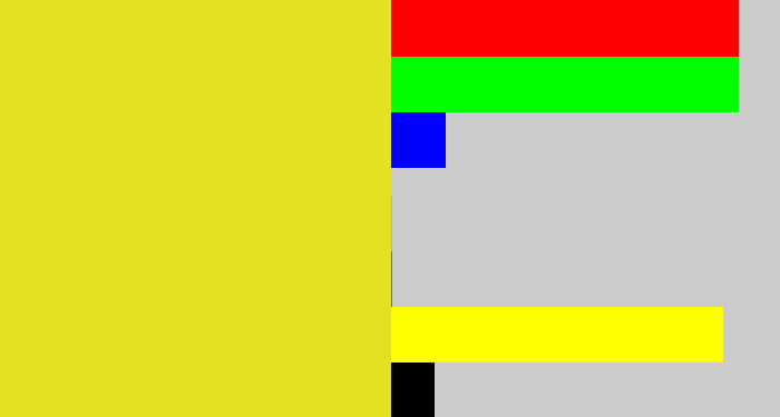 Hex color #e2e223 - piss yellow