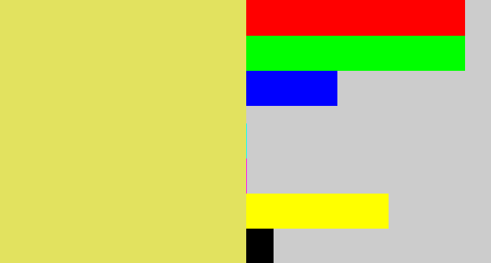 Hex color #e2e25f - dull yellow