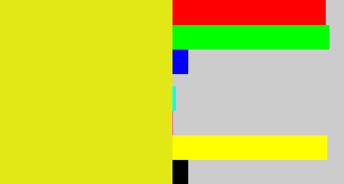 Hex color #e2e716 - piss yellow