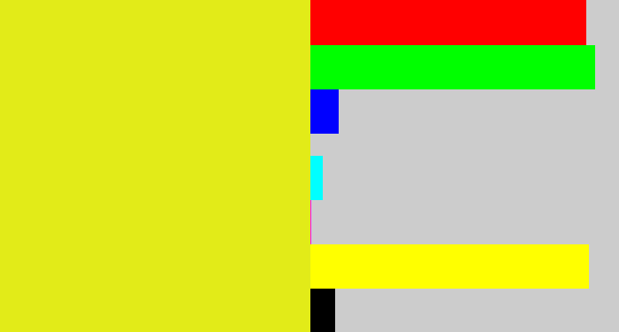 Hex color #e2eb18 - piss yellow