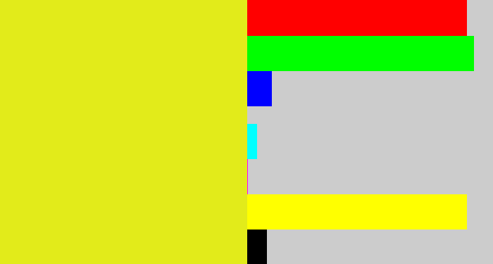 Hex color #e2eb1a - piss yellow