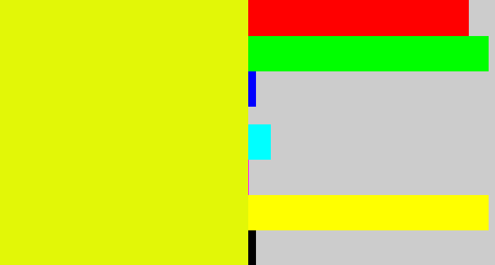 Hex color #e2f707 - neon yellow
