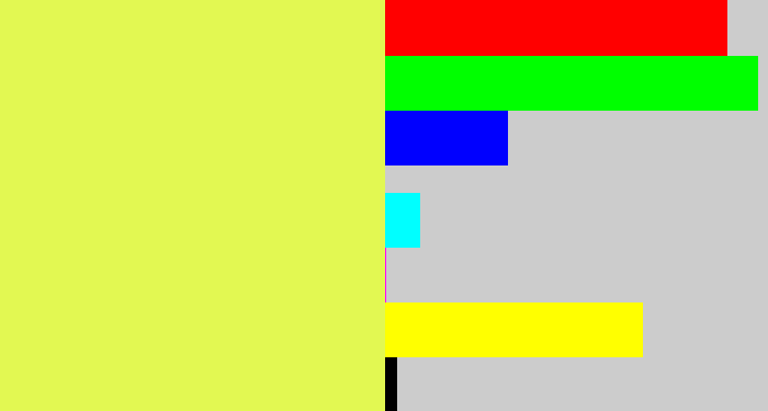 Hex color #e2f852 - off yellow