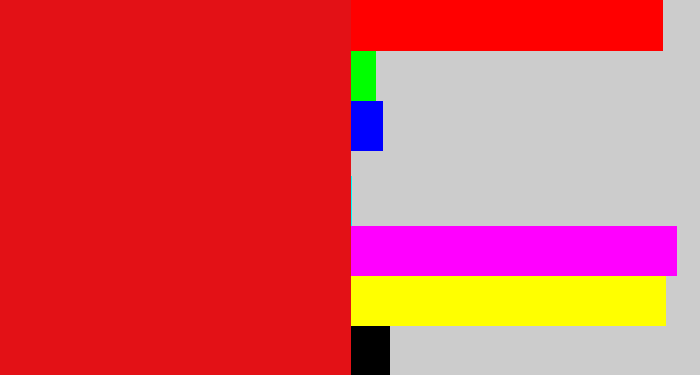 Hex color #e31116 - red