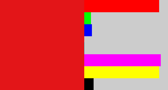 Hex color #e31518 - red