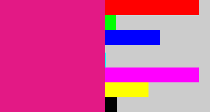 Hex color #e31985 - strong pink