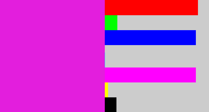 Hex color #e31edd - purple/pink