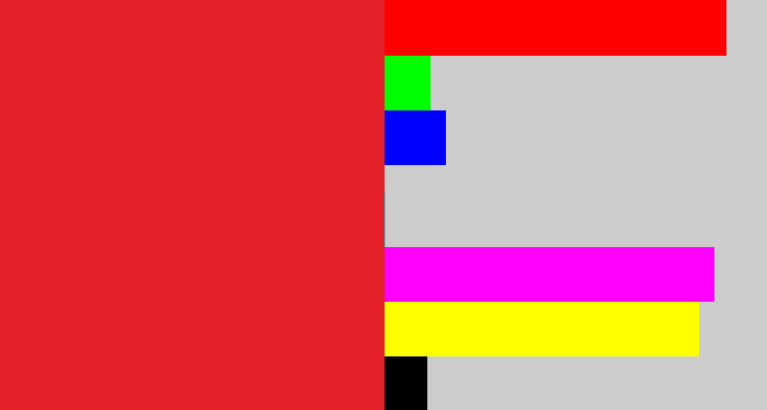 Hex color #e31f28 - tomato