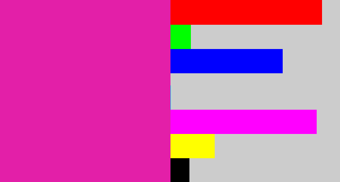 Hex color #e31fa8 - shocking pink