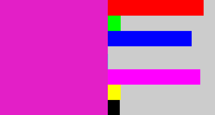 Hex color #e31fc7 - purple/pink