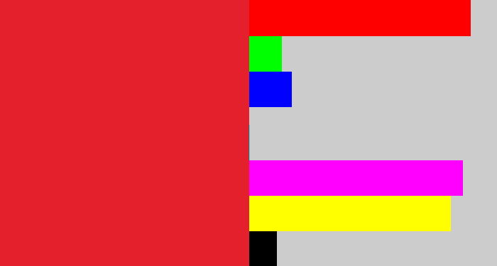 Hex color #e3202c - strawberry