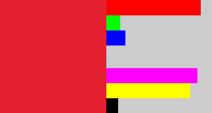 Hex color #e3202f - strawberry