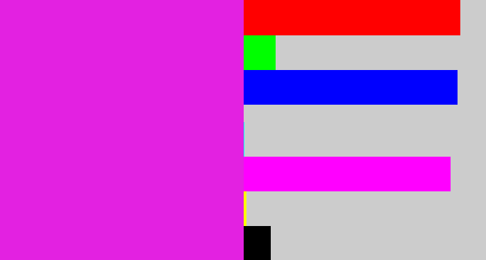 Hex color #e321e1 - purple/pink