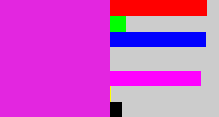 Hex color #e326e0 - purple/pink