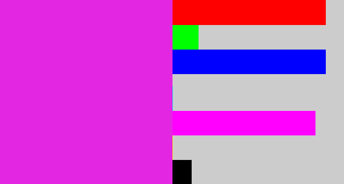 Hex color #e326e2 - purple/pink
