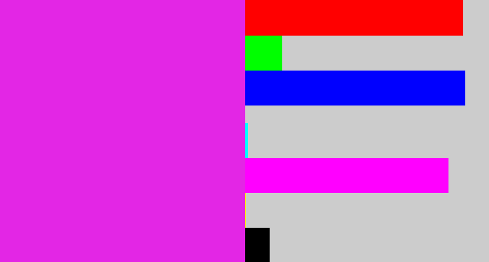 Hex color #e326e5 - purple/pink