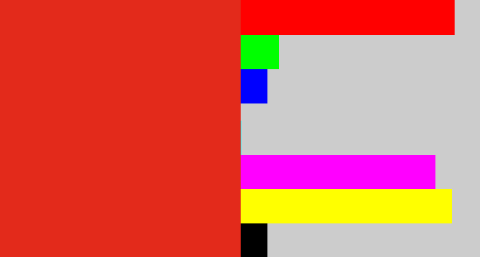 Hex color #e32a1b - vermillion