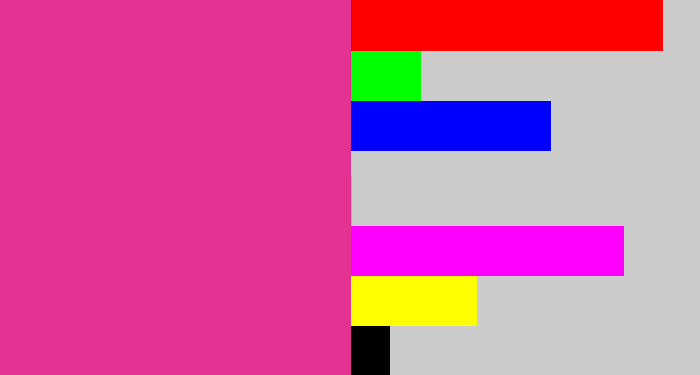 Hex color #e33292 - darkish pink