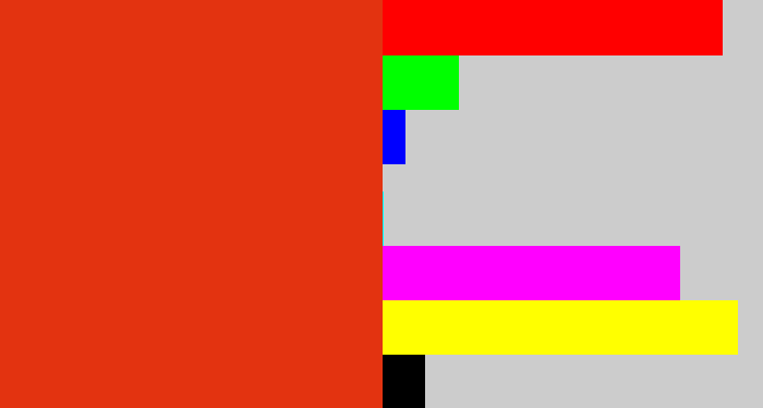 Hex color #e33310 - vermillion