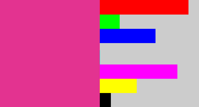 Hex color #e33390 - darkish pink