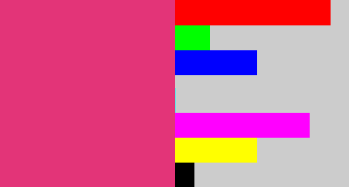 Hex color #e33478 - darkish pink