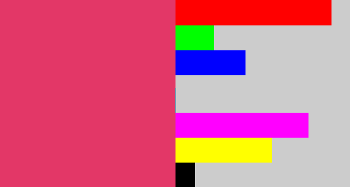 Hex color #e33767 - dark pink