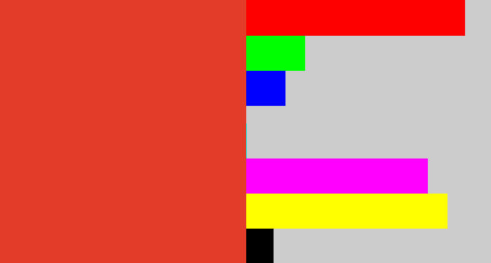 Hex color #e33c28 - tomato