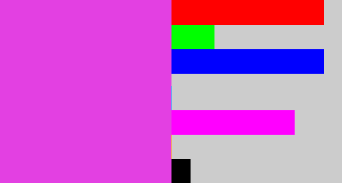 Hex color #e340e2 - purple pink