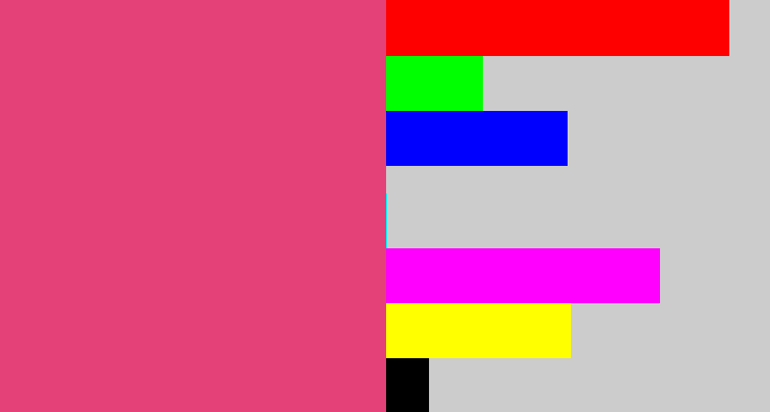 Hex color #e34177 - darkish pink
