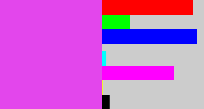 Hex color #e346ec - heliotrope