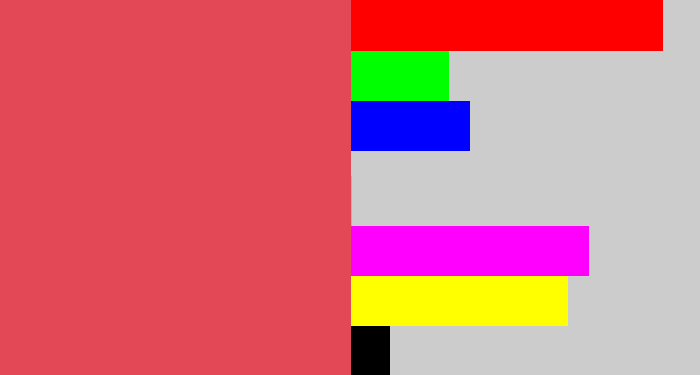 Hex color #e34856 - pastel red