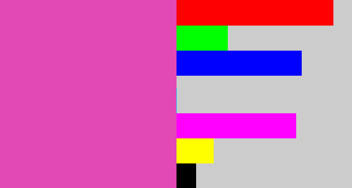 Hex color #e349b4 - purpleish pink