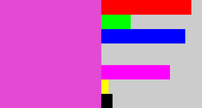 Hex color #e349d3 - pink purple