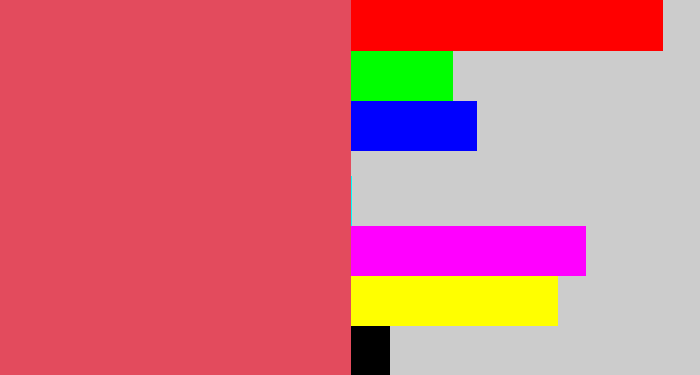 Hex color #e34b5d - pastel red