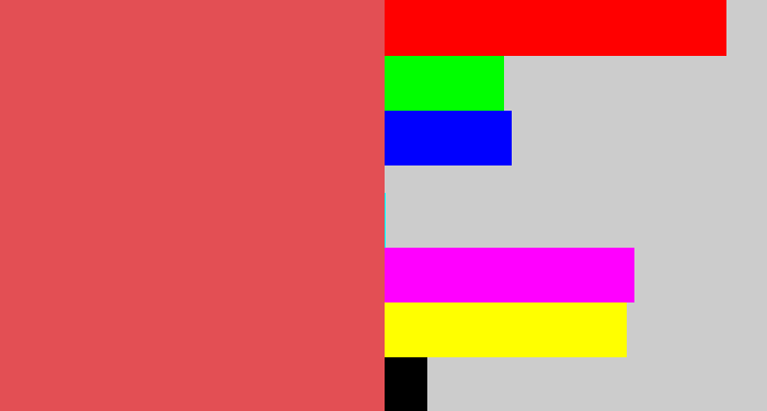 Hex color #e34f54 - pastel red