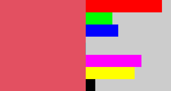Hex color #e35061 - pastel red