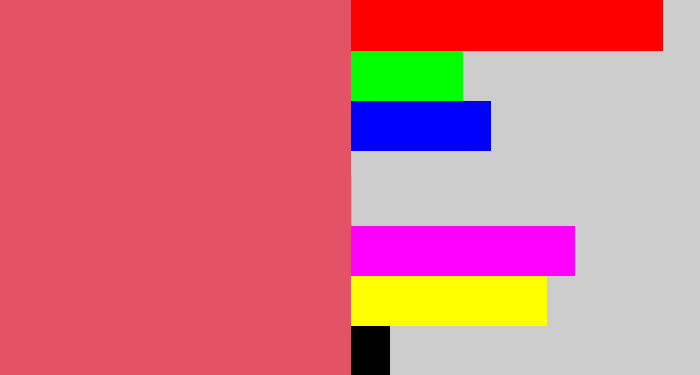 Hex color #e35265 - pastel red