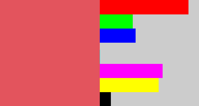 Hex color #e3545d - pastel red