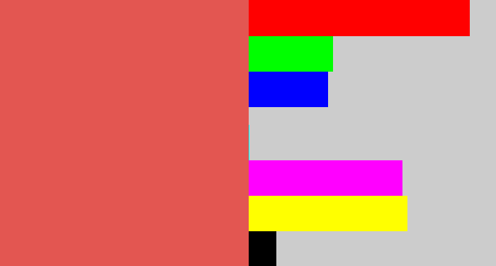 Hex color #e35651 - pastel red