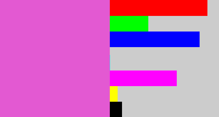 Hex color #e359d2 - purpleish pink