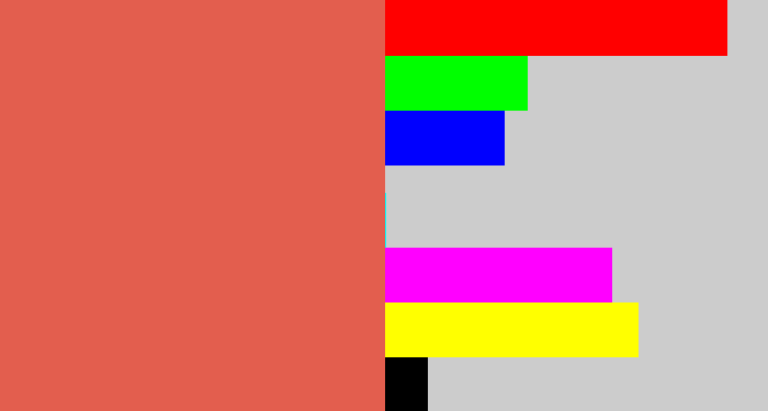 Hex color #e35e4e - pastel red