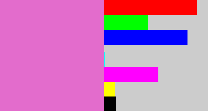 Hex color #e36ccc - lavender pink