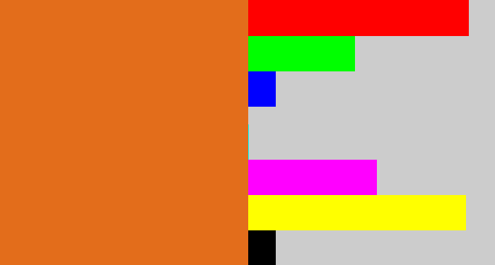Hex color #e36d1b - brownish orange