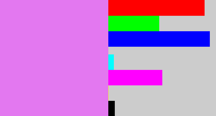 Hex color #e378f0 - purply pink
