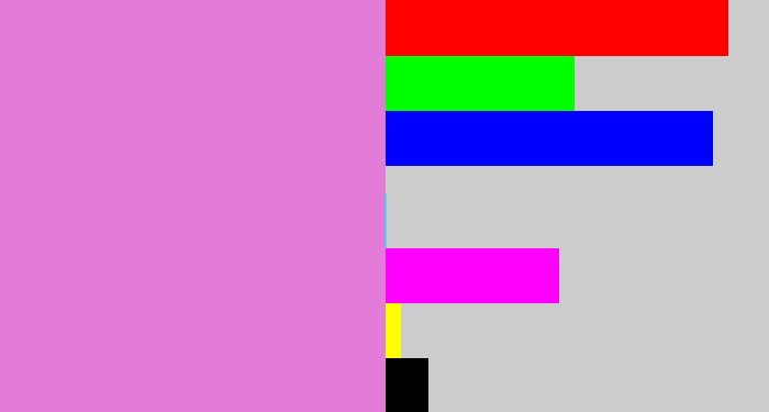 Hex color #e37cd9 - lavender pink