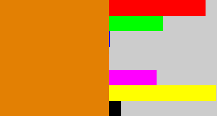 Hex color #e38003 - pumpkin