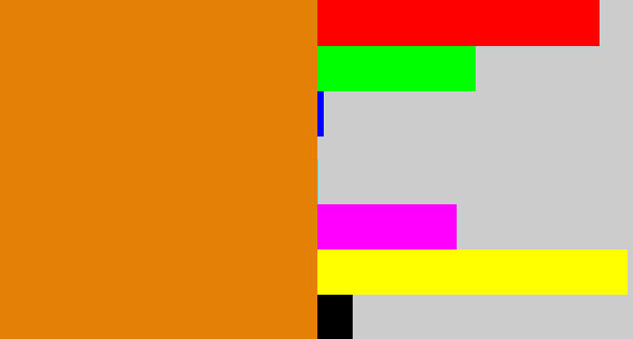 Hex color #e38005 - pumpkin