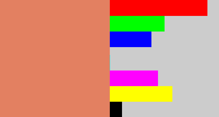 Hex color #e38061 - dark peach